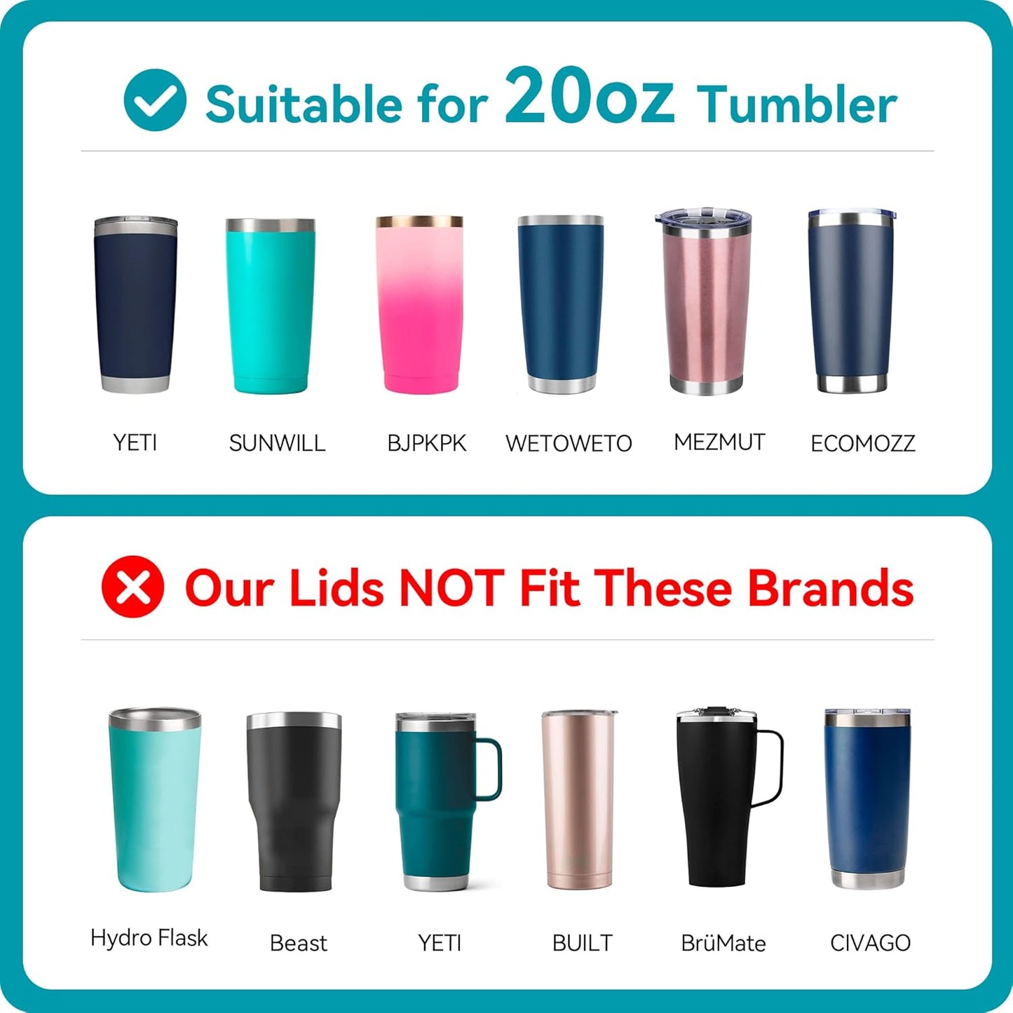 30 oz Tumbler Lid for YETI, 2 Pack Replacement Lids for YETI 30oz Tumbler, 14 oz Mug and 35 oz Straw Mug, Spill Proof Coffee Cup Covers