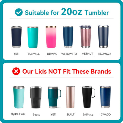 30 oz Tumbler Lid for YETI, 2 Pack Replacement Lids for YETI 30oz Tumbler, 14 oz Mug and 35 oz Straw Mug, Spill Proof Coffee Cup Covers