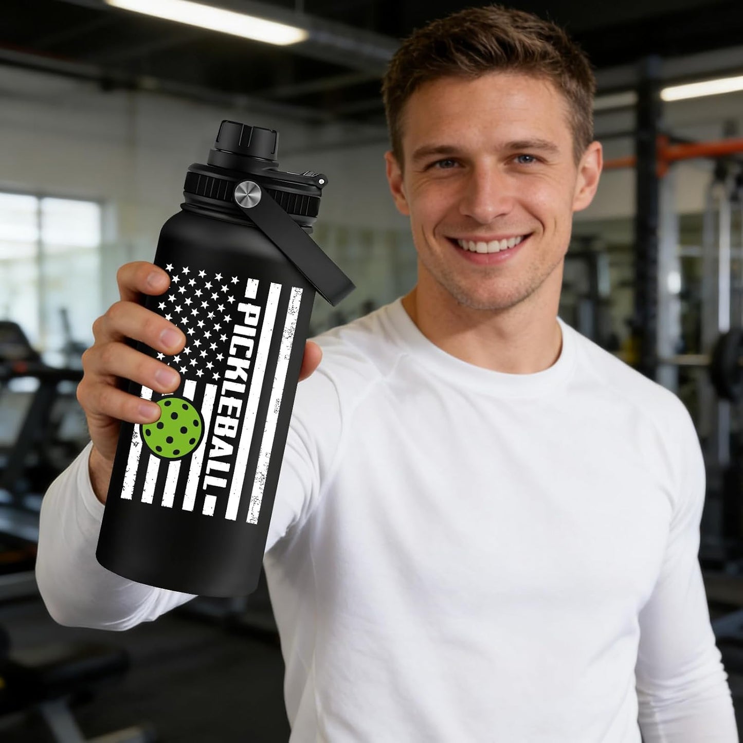 Fufandi Pickleball Gifts - Pickle Ball Dink Responsibly - Christmas, Birthday Gifts for Men, Women, Pickleball Lovers, Player Coach - Pickle Ball Water Bottle 32oz