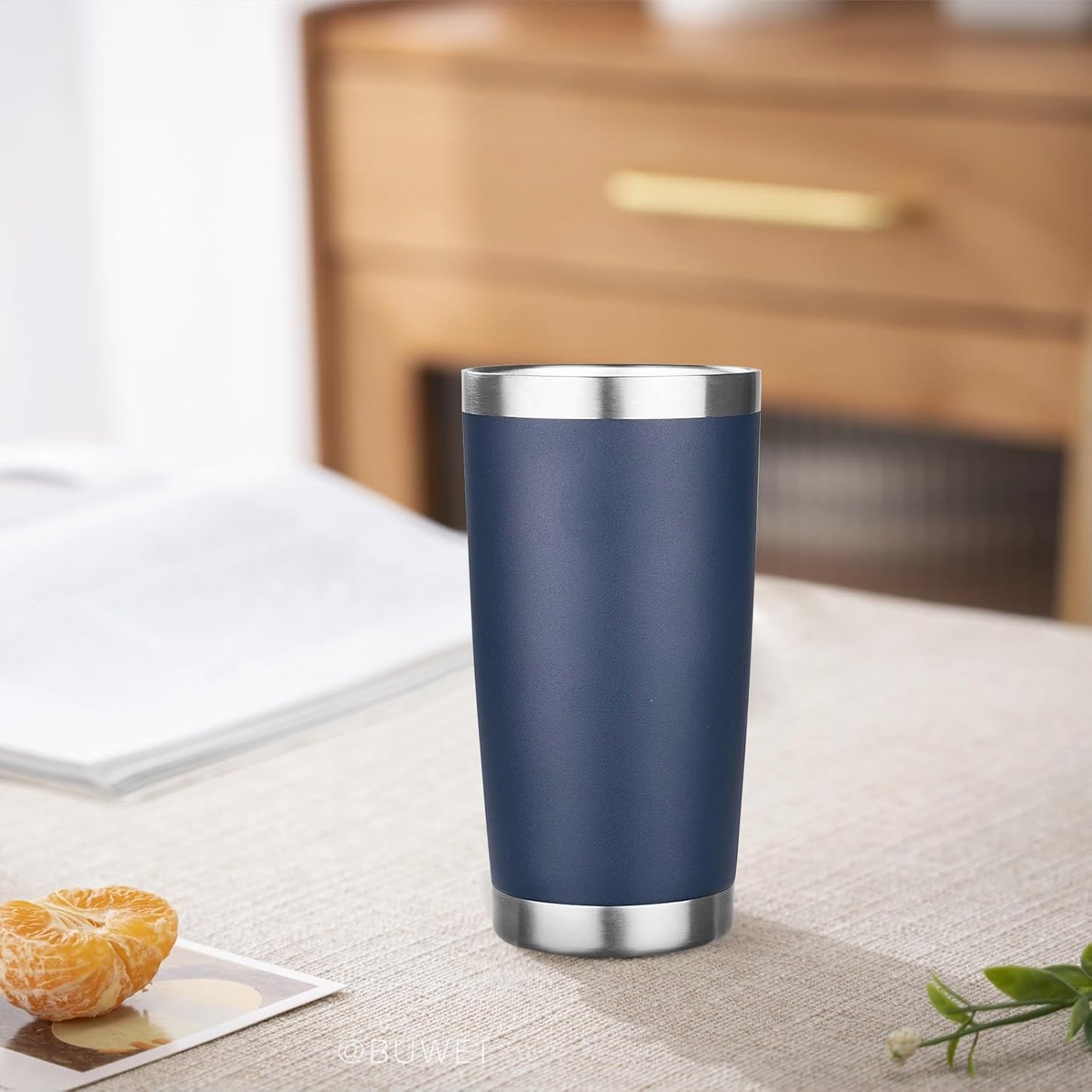 20oz Tumbler with Lid Stainless Steel Insulated Tumblers Travel Coffee Tumbler Bulk Double Wall Vacuum Insulated Water Cup Gifts for Christmas Women Men Her Him Home Office(Navy Blue, 1pack)