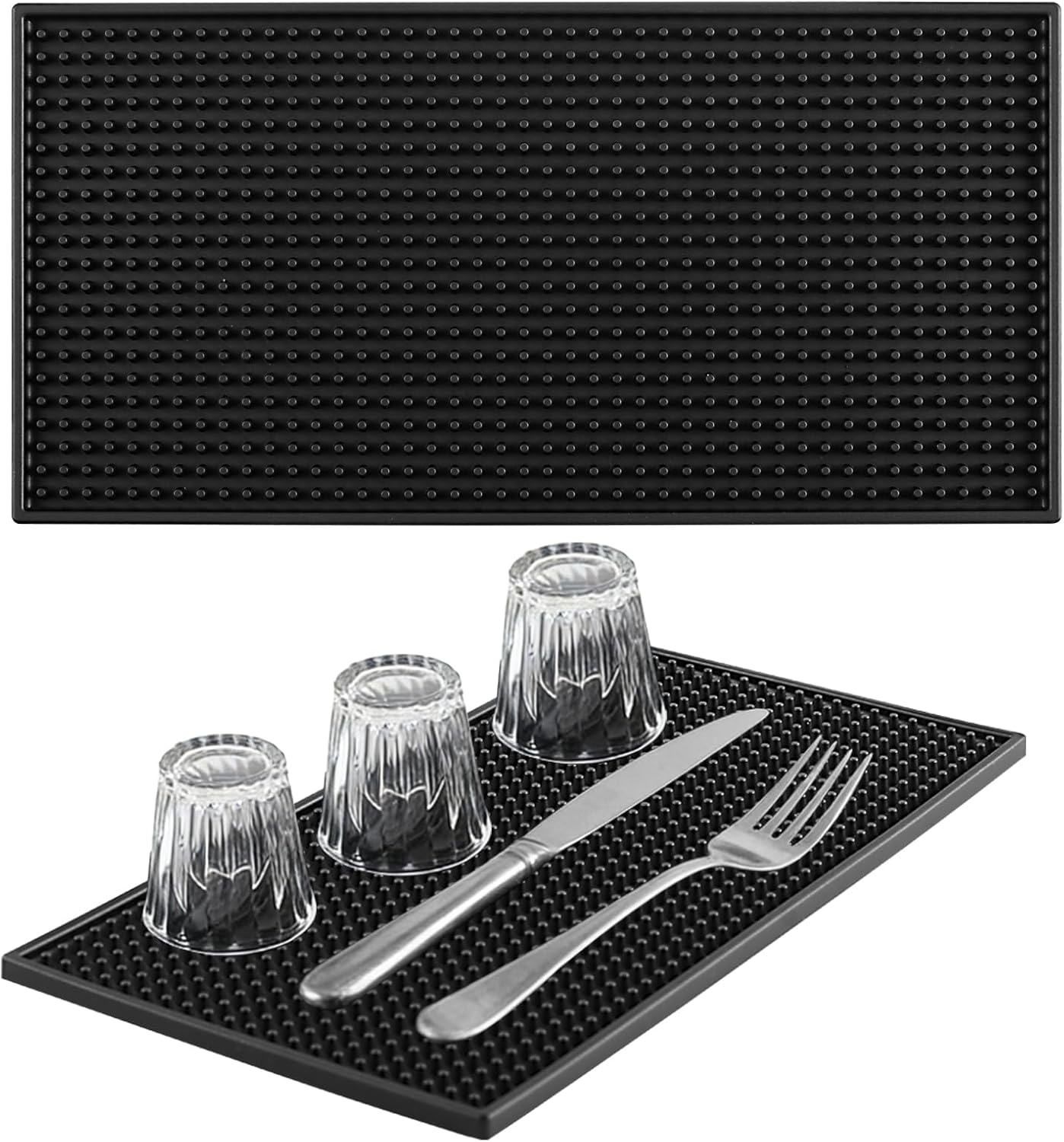 Ninsula 2 Pack Bar Mat, 6" x 12" Bar Mats for Countertop, Non Slip Spill Proof Service Mat, Rubber Dish Drying Mat for Coffee Bar, Bartending, Home Kitchen & Restaurant