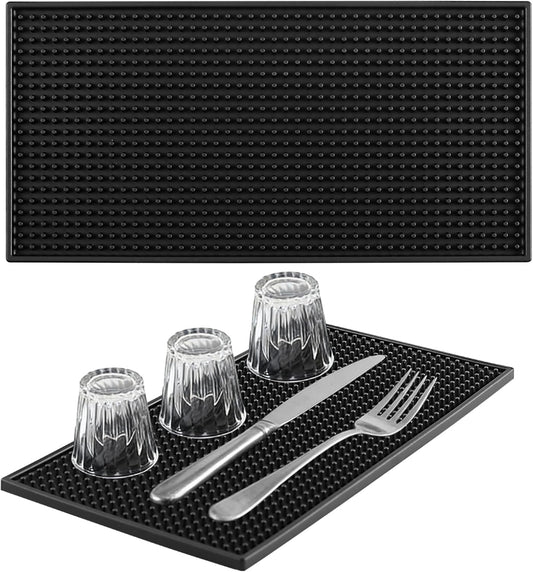 Ninsula 2 Pack Bar Mat, 6" x 12" Bar Mats for Countertop, Non Slip Spill Proof Service Mat, Rubber Dish Drying Mat for Coffee Bar, Bartending, Home Kitchen & Restaurant