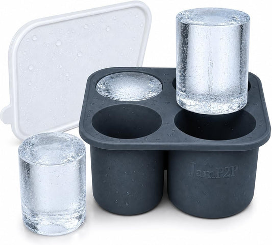 Large 2+ inch cylinder Ice Cubes for Tumblers, Stanley cup accessories, Silicone ice cube tray, makes solid slow melt cubes for cocktails, travel and sport water bottles, Whiskey, popsicles molds