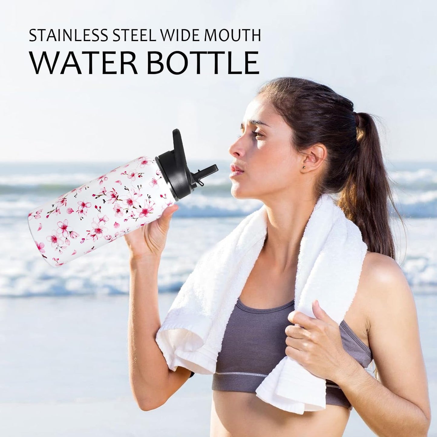 32 oz Pickleball Insulated Water Bottle with Straw - Pickleball Gym Hiking Sports Coffee Mug | Perfect Pickleball Gifts for Women, Pickleball Decor Accessories