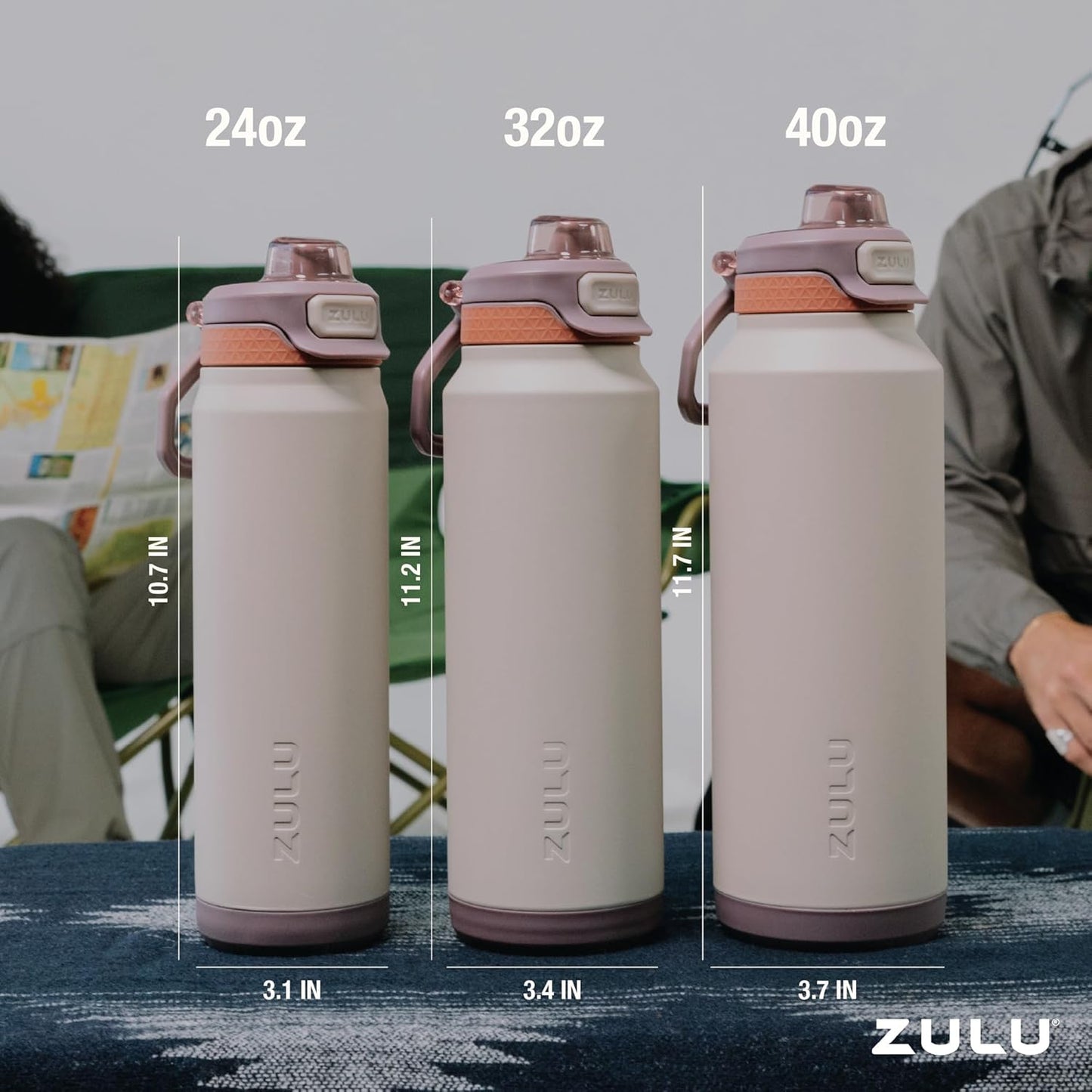ZULU Powerfill Pro 32oz Stainless Steel Water Bottle with Quick Fill Lid, Triple Walled Vacuum Insulated Metal, Leak Proof Locking Lid, Sip and Chug, Reusable BPA Free, High Tide