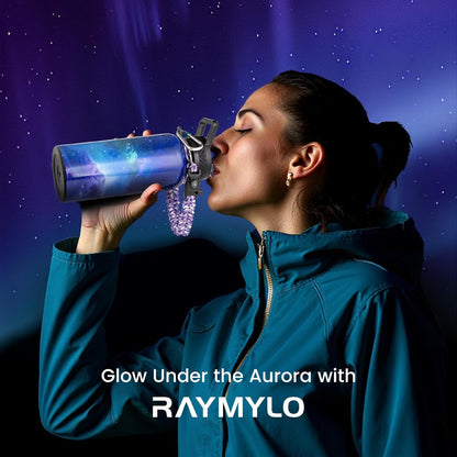 RAYMYLO One Gallon Water Bottle Insulated, Triple Walled Vacuum Stainless Steel (Cold for 48 Hrs), Leak Proof & Non-BPA, Large Water Flask Jug with Paracord Handle & Straw Spout Lids