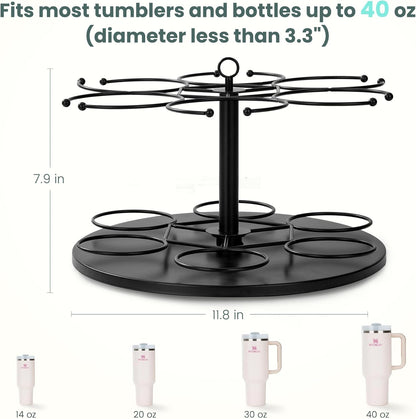 Upgraded Water Bottle Organizer for Stanley 40 oz/30 oz/20 oz,Rotating Stanley Cup Organizer Holder,Tumbler Holder Organizer, Easy to Install Kitchen Organizers and Storage for Stanley Cup Accessories