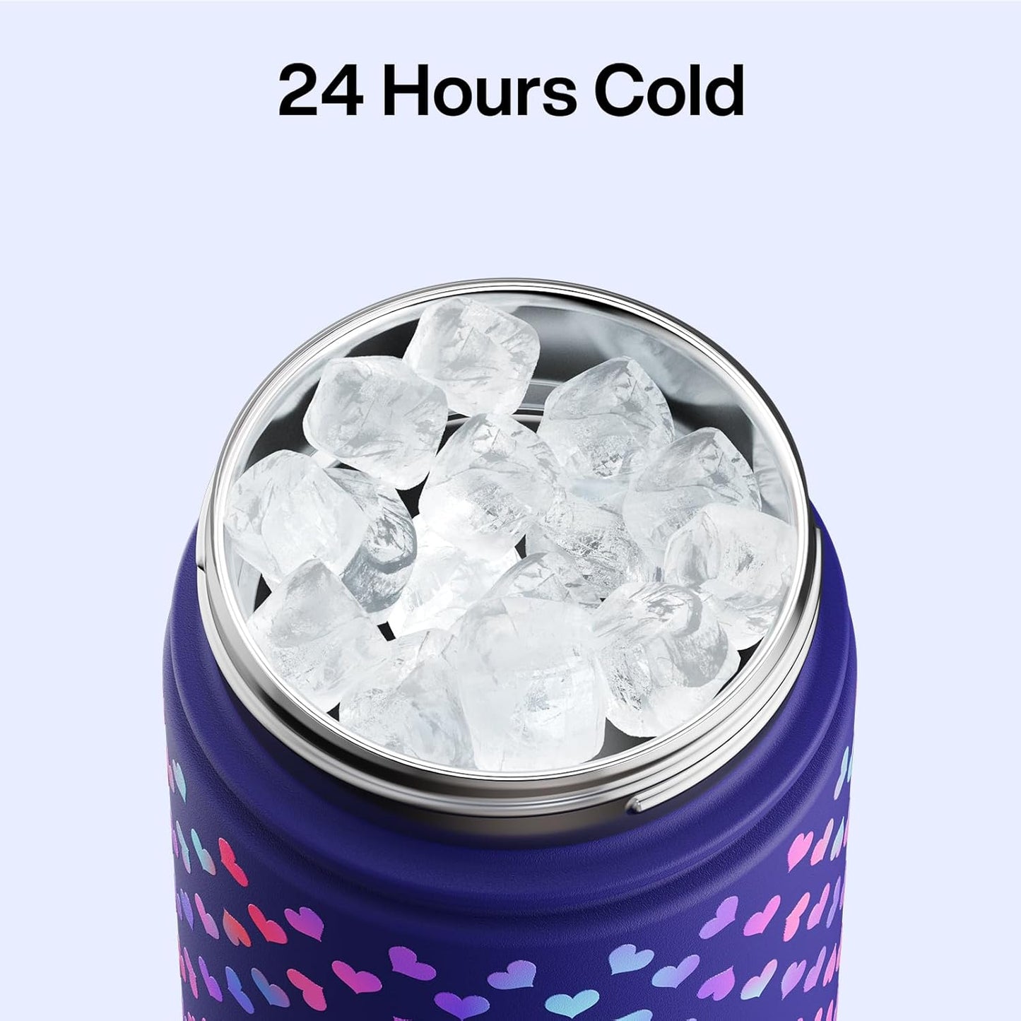 ENCOOL Insulated Water Bottle with Straw Stainless Steel Water Bottle, Leak-Proof, BPA-Free, Double Wall Vacuum Keeps Cold for 24 Hours for Sports, Travel, School (26 oz, Cotton Candy) - Colors A