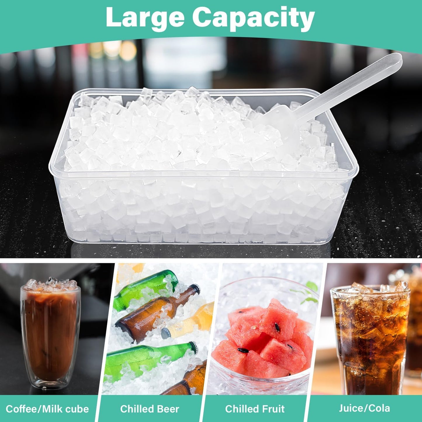 Mini Ice Cube Tray for Freezer: FDDBI Small Ice Trays for Freezer with Bin - 117×4PCS Easy Release Nugget Ice Tray - Crushed Ice Tray with Container
