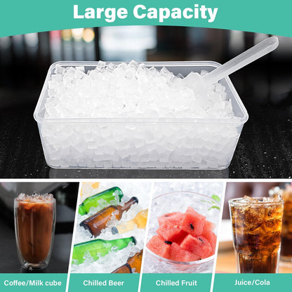 Mini Ice Cube Tray for Freezer: FDDBI Small Ice Trays for Freezer with Bin - 117×4PCS Easy Release Nugget Ice Tray - Crushed Ice Tray with Container