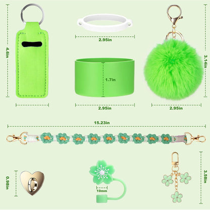 Mity rain Cup Accessories for Stanley Cup 30oz 40oz Tumbler with Handle, Including Water Bottle Handle Strap, Chapstick Holder, Boot, Keychain Charms, Straw Topper Cover Cap for Stanley (Purple)