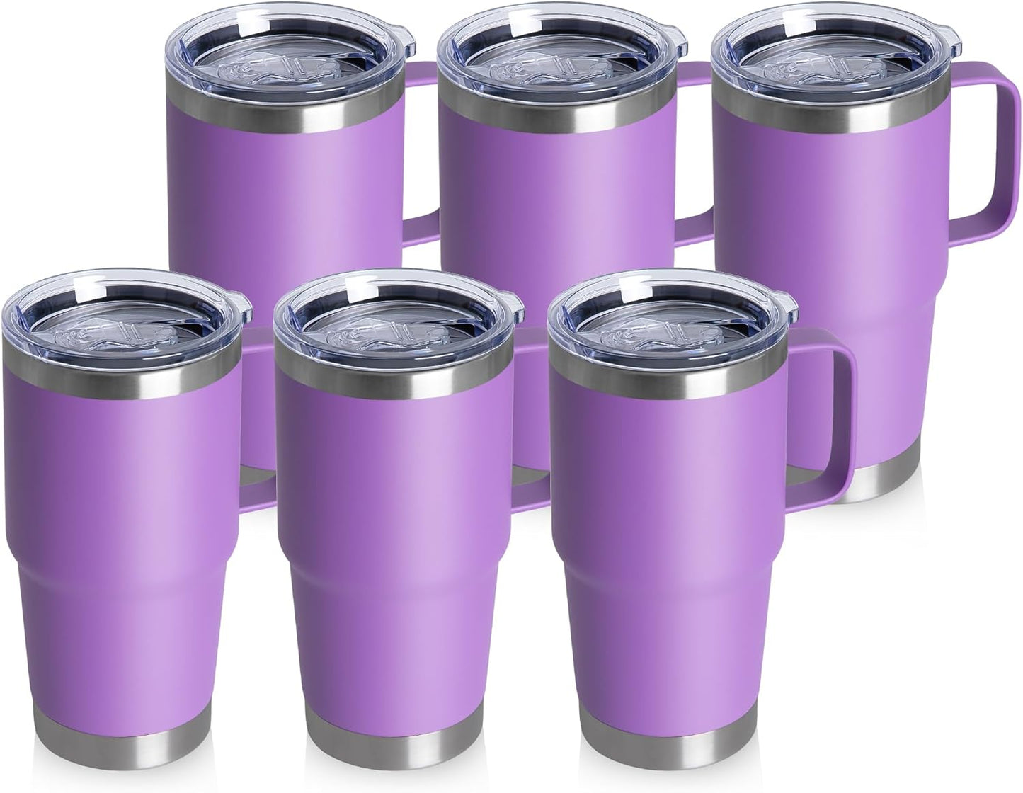 HASLE OUTFITTERS 20oz Tumbler with Handle & Lid, Insulated Stainless Steel Travel Mug, Leakproof Cup for Coffee, BPA-Free Double-Wall Vacuum Tumblers for Hot/Cold Drinks, Commuter, Gym, Office, Blue