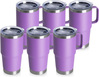 HASLE OUTFITTERS 20oz Tumbler with Handle & Lid, Insulated Stainless Steel Travel Mug, Leakproof Cup for Coffee, BPA-Free Double-Wall Vacuum Tumblers for Hot/Cold Drinks, Commuter, Gym, Office, Blue