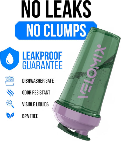 VELOMIX -2 Pack- 28 oz Protein Shaker Bottles for Protein Mixes - 2x Wire Whisk | Leak Proof Shaker Cups for Protein Shakes | Protein Shaker Bottle Pack (Black/Transparent)