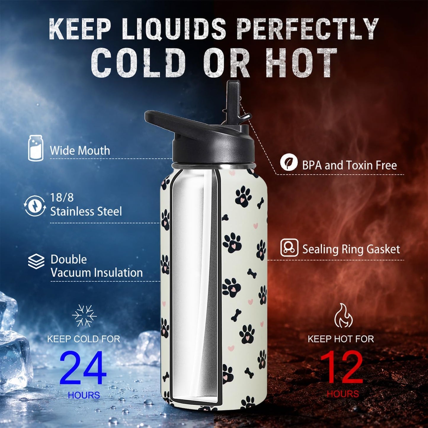 32 oz Pickleball Insulated Water Bottle with Straw - Pickleball Gym Hiking Sports Coffee Mug | Perfect Pickleball Gifts for Women, Pickleball Decor Accessories