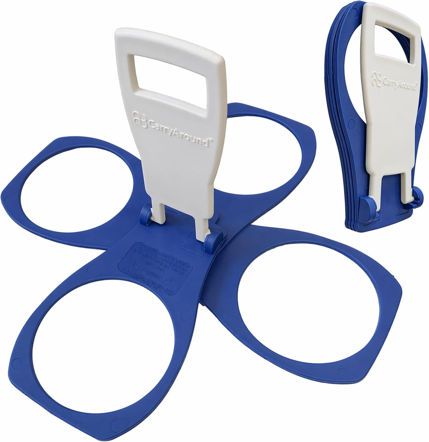 CarryAround Fold Away Cup Carrier/Caddy [Made in UK] (Blue) Take-Out Coffee Soft Drink Pint Beer Beverage Holder, Sturdy Reusable Pocket Size, Festival Sports Gigs - Easy & Safe 2,3,4 Cups