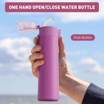 5oz Small Water Bottles with Straw, Mini Water Bottle with One-Hand Open Design, Leak-Proof Locking Lid for Hot&Cold Drinks, Small Travel Water Bottle - 100% Leakproof for School, Travel...(Mint)