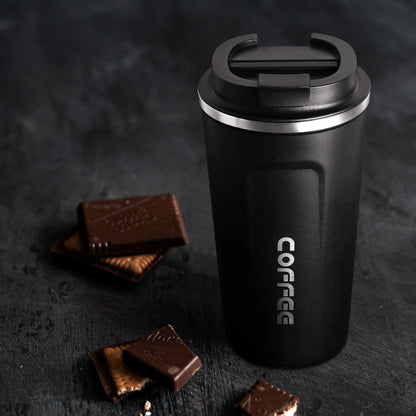 17oz (510ml) Vacuum Insulated Coffee Travel Mug, Leak proof Double Wall Stainless Steel Reusable Cup with Lid, Thermal Tumbler for Hot and Cold Drinks, Matte Texture White