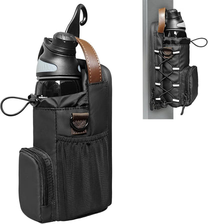 JACZZO Magnetic Gym Bag for Men and Women, Magnetic Water Bottle Holder for Gym, Small Gym Bag, Gym Gifts for Women and Men (Black, <40 OZ)