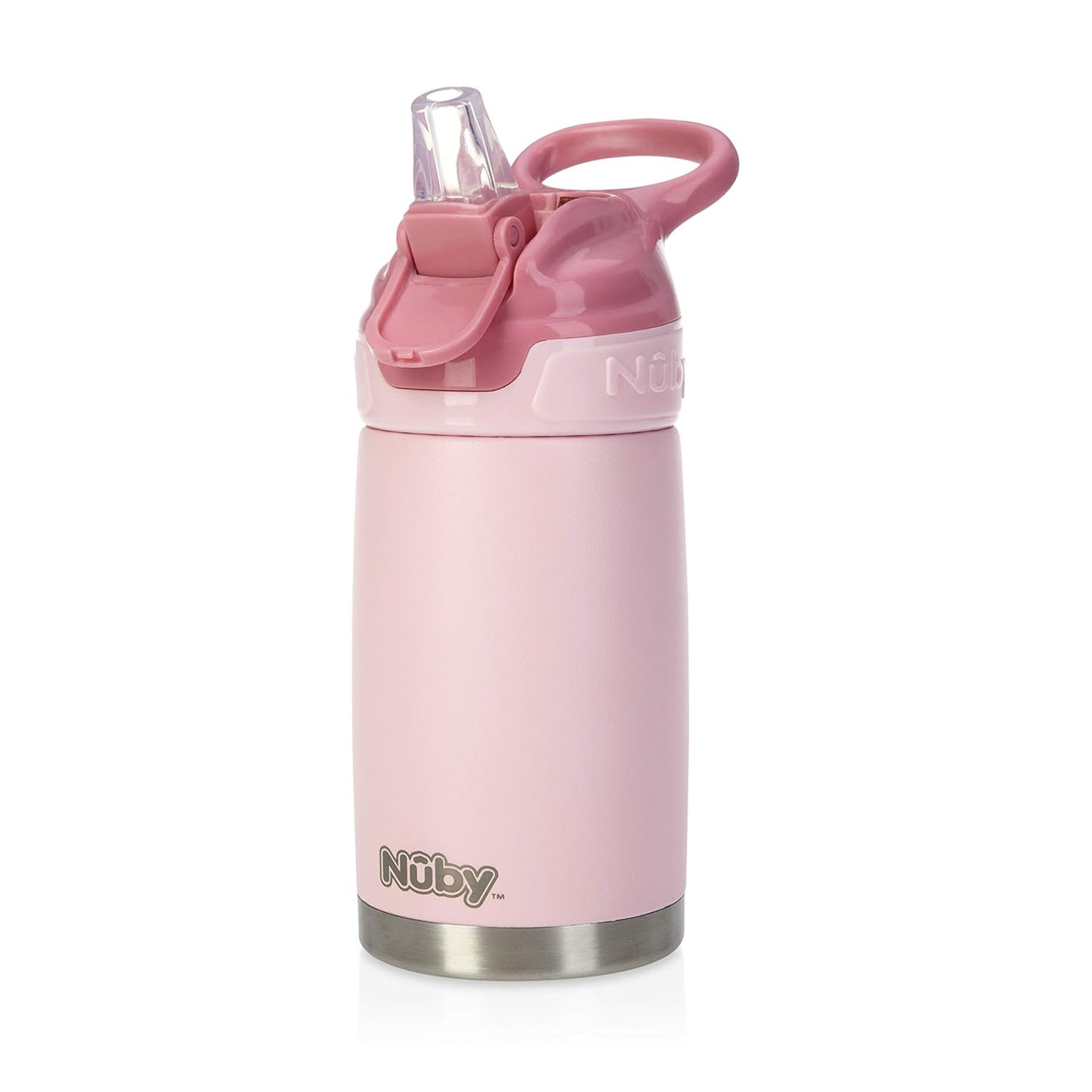 Nuby Thirsty Kids No Spill Flip-It Reflex Stainless Steel Travel Cup or Water Bottle - 10 Oz - 18+ Months - Blue - Back to School Essentials