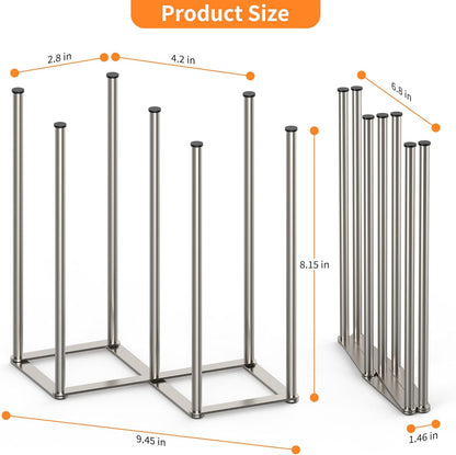 KORRTFID Foldable Bottle Drying Rack, Baby Bottle Drying Rack, Collapsible Cup Draining Holder, Retractable Reusable Storage Bag Dryer with Non-Slip Bottom - Stainless Steels (Silver)