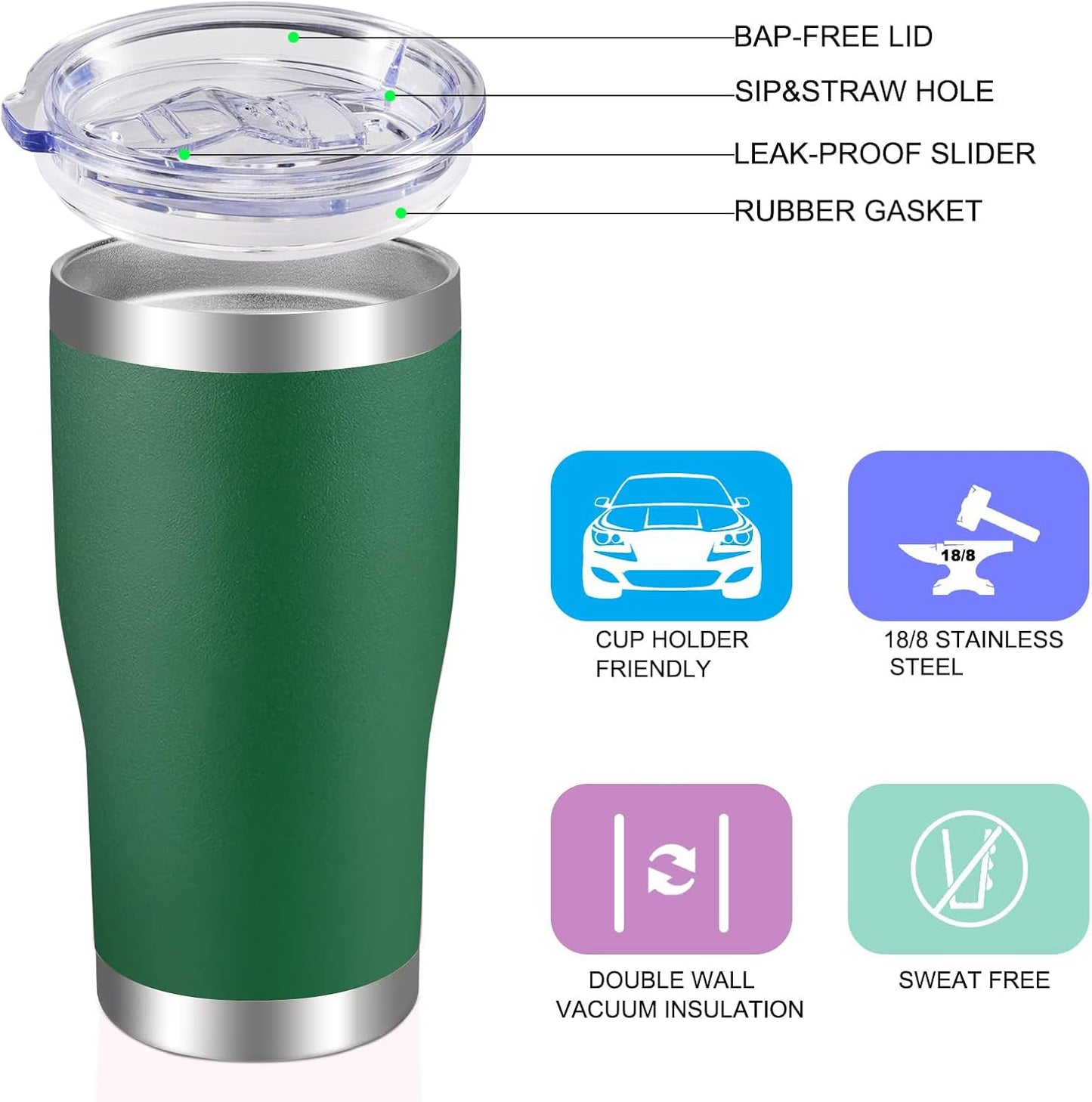 VEGOND 20oz Tumbler Stainless Steel Tumbler Cup with Lid And Straw Vacuum Insulated Double Wall Travel Coffee Mug(Orange 1 Pack)