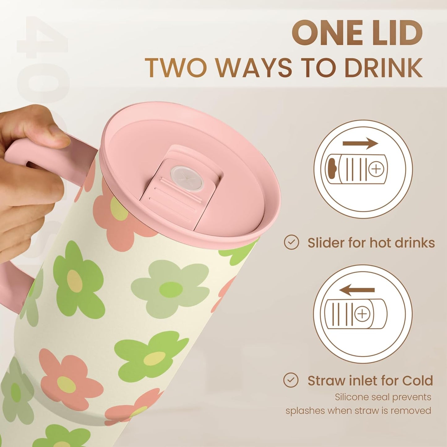 SANDJEST Pickleball 40oz Tumbler With Handle and Straw, Pickleball Queen Insulated Stainless Steel Travel Coffee Mug for Women Girls Players, Gift Idea for Birthday Christmas Mothers Day