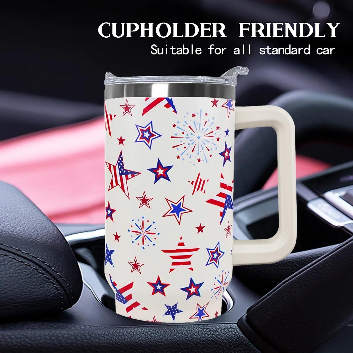 Ceovfoi 40 oz Pickleball Coffee Mug Vacuum Insulated Travel Tumbler with Handle, Lid & Straw - Perfect Pickleball Gifts for Players, Coaches, Lovers | Pickleball Accessories