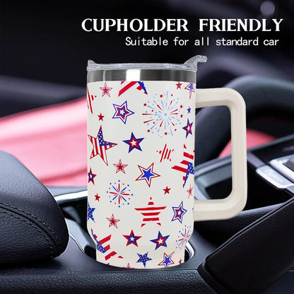 Ceovfoi 40 oz Pickleball Coffee Mug Vacuum Insulated Travel Tumbler with Handle, Lid & Straw - Perfect Pickleball Gifts for Players, Coaches, Lovers | Pickleball Accessories