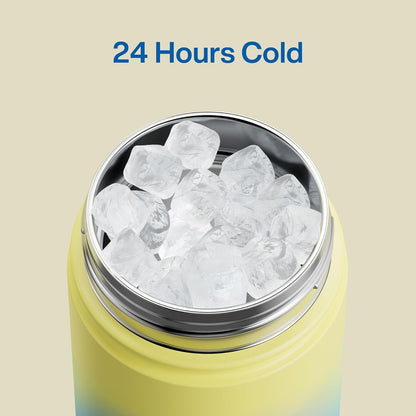 ENCOOL Insulated Water Bottle with Straw Stainless Steel Water Bottle, Leak-Proof, BPA-Free, Double Wall Vacuum Keeps Cold for 24 Hours for Sports, Travel, School (26 oz, Cotton Candy) - Colors B