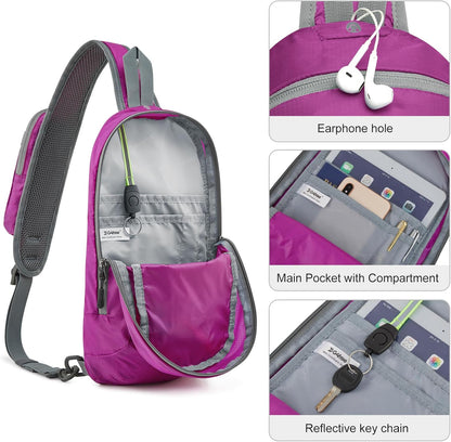 G4Free Sling Bag RFID Blocking Lightweight Crossbody Backpack Chest Shoulder Bag for Travel Sports Running