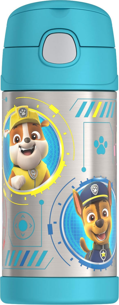 THERMOS FUNTAINER Water Bottle with Straw - 12 Ounce - Kids Stainless Steel Vacuum Insulated Water Bottle with Lid, Bluey - Colors B