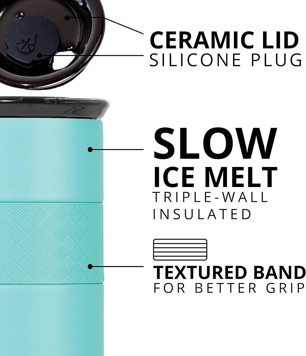 Elemental Artisan Insulated Tumbler, Triple Wall Coffee Travel Mug, Reusable Stainless Steel Coffee Tumbler with Ceramic Lid, Thermal Coffee Cups for Hot (6 Hrs) & Cold (18 Hrs), 16oz - Forest Green