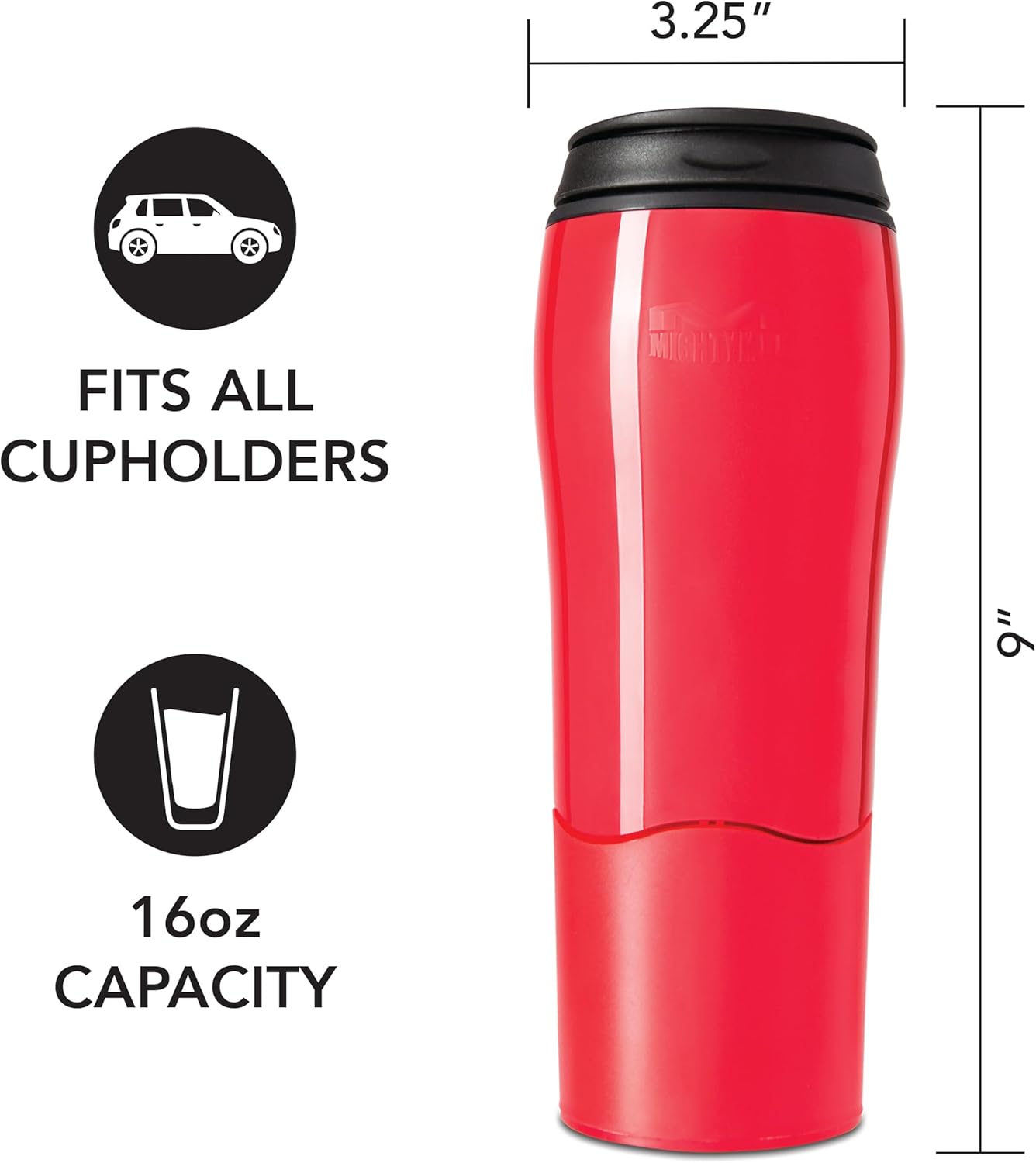 Mighty Mug Plastic Travel Mug, No Spill Double Wall Tumbler, Cold/Hot, Cup-Holder Friendly, Dishwasher Safe, (Cream, 12oz)