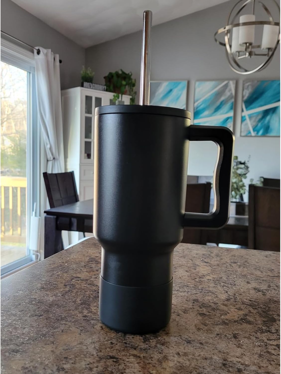 Set of 4 Reusable Metal Straws, 10.5'' Long Stainless Steel Straw with Cleaning Brushes and Case, Drinking for 30 oz and 20 oz Tumblers.