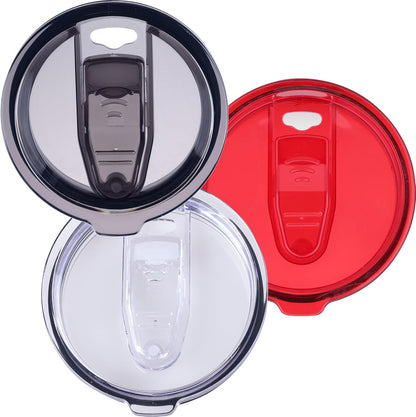 2 Replacement Lids for Stainless Steel Tumbler Travel Cup - Fits OF Inner diameter 3.7 to 3.74 INCH Yeti Rambler and others (Transparent) (30 OZ)