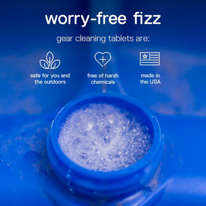 Gear Cleaning Tablets by Bottle Bright (6 or 20 Count) - EPA Safer Choice Certified - Hydration Reservoir, Large Container & Water Storage System Cleaner