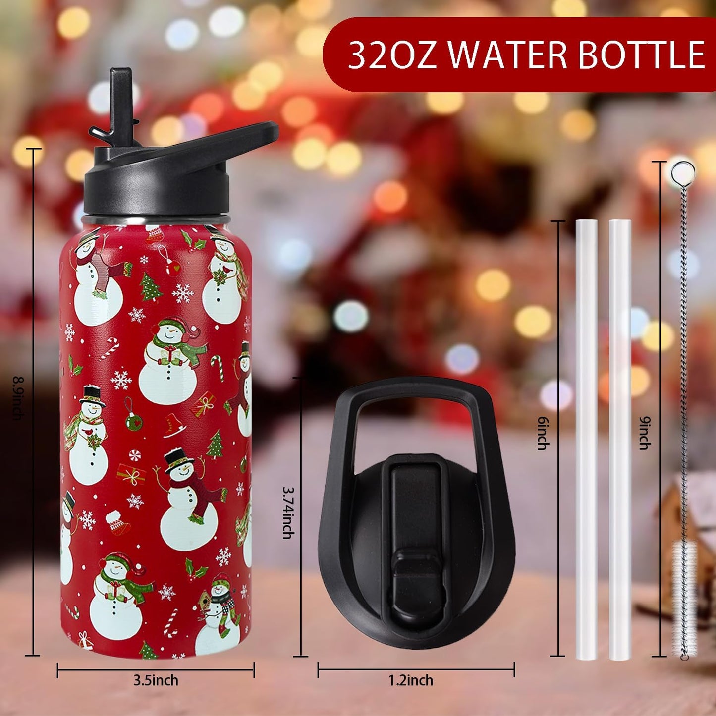 32 oz Pickleball Insulated Water Bottle with Straw - Pickleball Gym Hiking Sports Coffee Mug | Perfect Pickleball Gifts for Women, Pickleball Decor Accessories