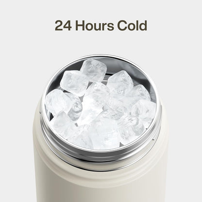 ENCOOL Insulated Water Bottle with Straw Stainless Steel Water Bottle, Leak-Proof, BPA-Free, Double Wall Vacuum Keeps Cold for 24 Hours for Sports, Travel, School (26 oz, Cotton Candy) - Colors D