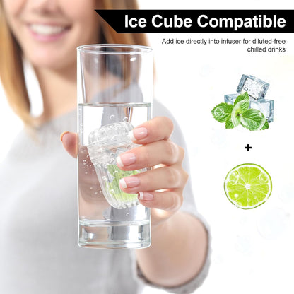 2-Pack Fruit Infuser Inserts for Wide Mouth Water Bottles, Leak-Proof Herb & Tea Strainer, BPA-Free Reusable Diffuser Compatible with 32-40oz Tumblers (Ice Cube Compatible) ﻿