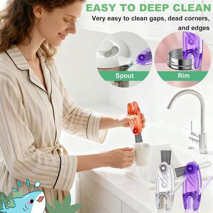 3 in 1 Cup Lid Cleaning Brush, Portable Water Bottle Brush, Multifunctional Bottle Cleaner Brush Set for Tight Spaces, Bottle Gaps, Tumblers, Travel Mug Caps(3 PCS)
