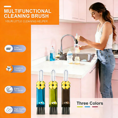 3 in 1 Cup Lid Cleaning Brush - Upgraded Version Cup Lid Brush with Packaging Box, Suitable for All Types of Cups, Bottle Gaps, Portable Travel and Home Kitchen Multifunctional Cleaning Set (3pcs)