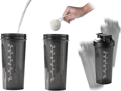 Fox Run Blending Bottler, 20 oz Shaker Bottle with Stainless Steel Ball Whisk and Measurements