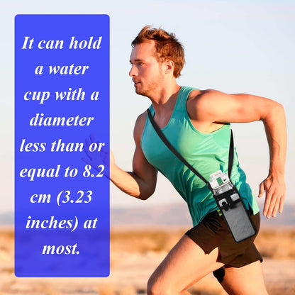 3Pcs Water Bottle Holder with Strap, Mesh Water Bottle Bag Carrier with Adjustable Shoulder for Walking and Travelling