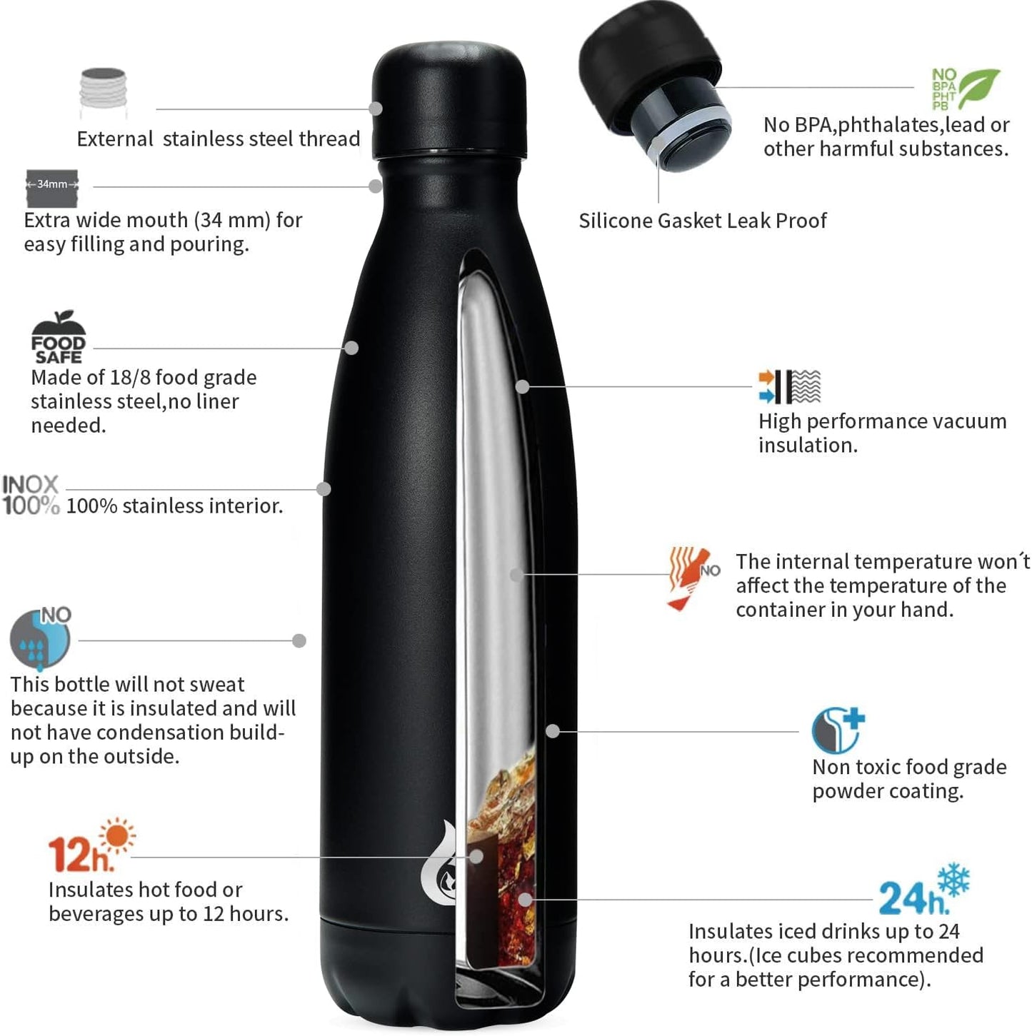 BJPKPK Insulated Water Bottle 12oz Small Stainless Steel Water Bottles Reusable Metal Thermal Keep Cold and Hot,Dreamy Purple - Colors B