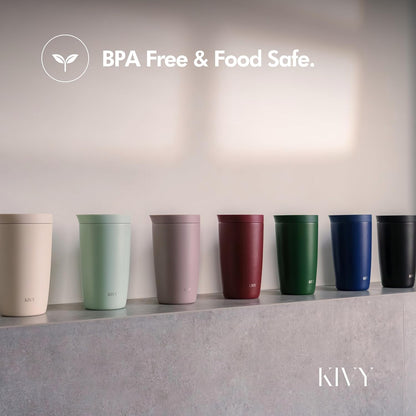 KIVY Travel Coffee Mug Tumbler [24h Cold | 6h Hot] Insulated Coffee Tumbler Stainless Steel - Leak Proof Coffee Travel Mug - 12oz Insulated cup to go for hot & cold drinks - Cups for Women & Men
