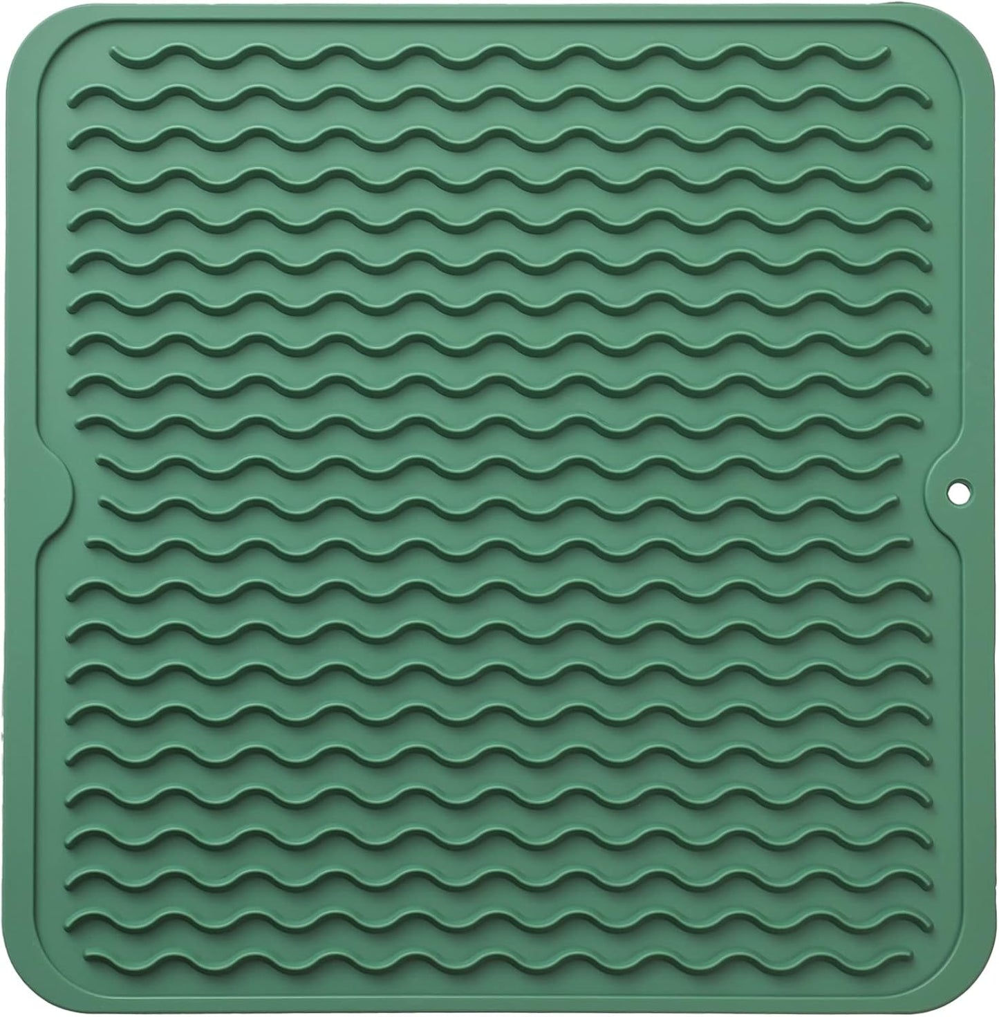 MicoYang Silicone Dish Drying Mat for Multiple Usage,Easy clean,Eco-friendly,Heat-resistant Silicone Mat for Kitchen Counter,Sink,Bar,Bottle,or Cup Green M 17 inches x 6 inches