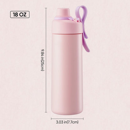 Fijinhom 18 oz Insulated Water Bottle with Handle, 304 Stainless Steel Double Wall Vacuum, Keep 24H Cold, Leak Proof, BPA-Free,with Lid & Non-Slip Bottom for Outdoor, Sports, Work, Travel (Black)