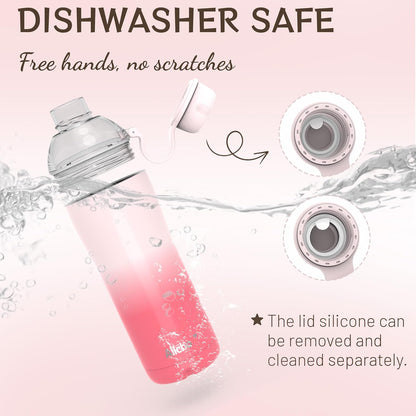 Allcho Insulated Water Bottle for Women, 18oz Stainless Steel Leak Proof Tumbler with 2 Lids, BPA-Free Tritan Chug & Straw Lid, Double Wall Vacuum Flask