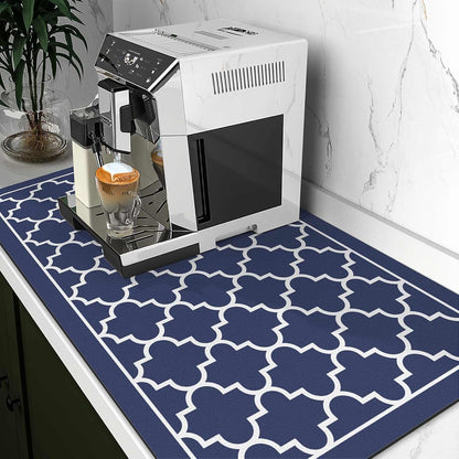 WISELIFE Dish Drying Mat Super Absorbent Drying Mat Large Dish Drying Mats for Kitchen Counter Easy Clean Dish Mat Kitchen Drying Mat15"x 18" Stylish Grey